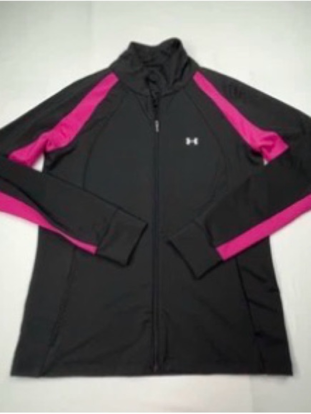 NWOT - Under Armour Full Zip Jacket Womens Medium Black Pink Active